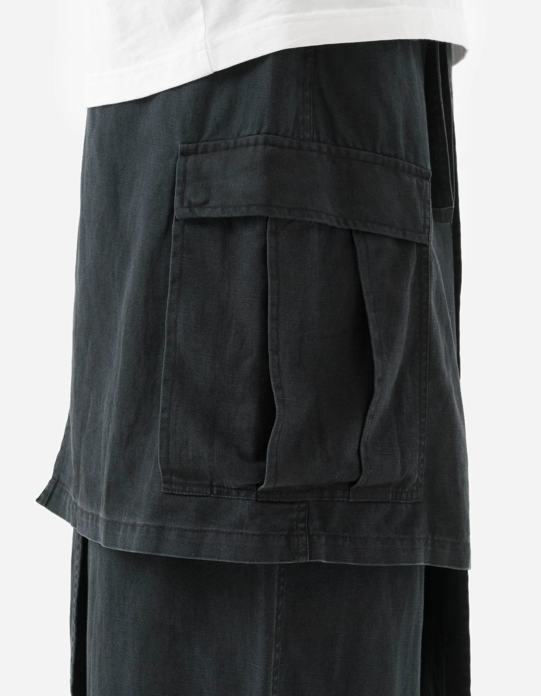 4588 Asym Cargo Hakama Pants Black
