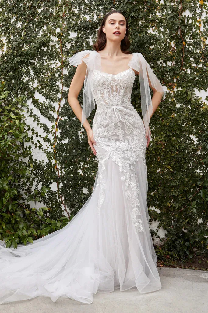 Andrea & Leo Couture BEATRICE A1086W Wedding Dress Size 4 Sheer Lace Mermaid Bridal Gown