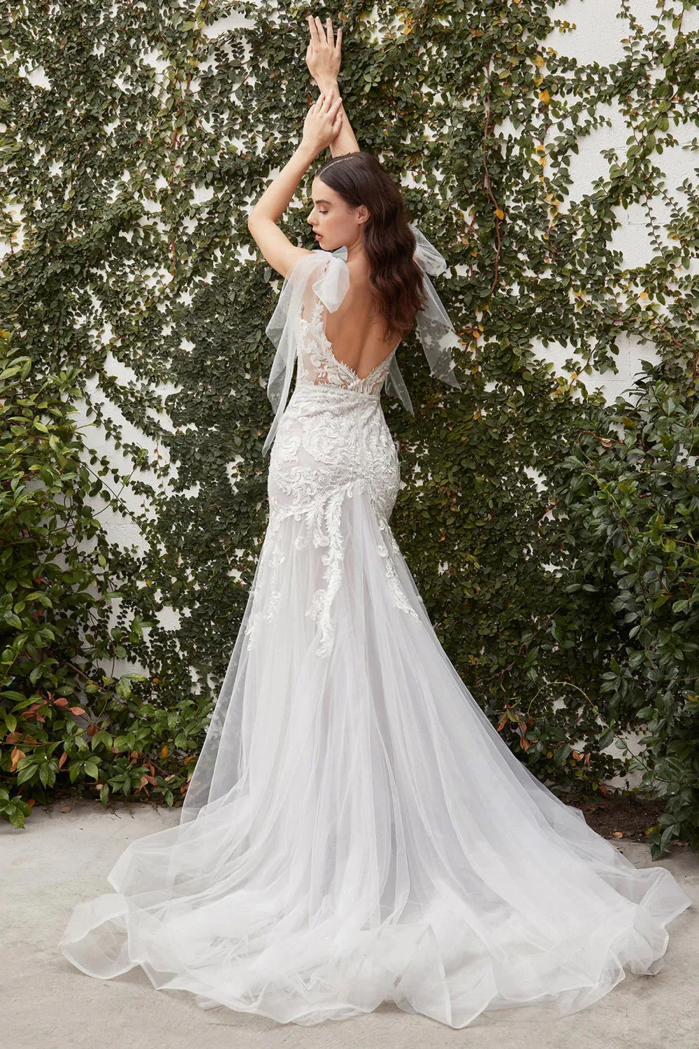 Andrea & Leo Couture BEATRICE A1086W Wedding Dress Size 4 Sheer Lace Mermaid Bridal Gown