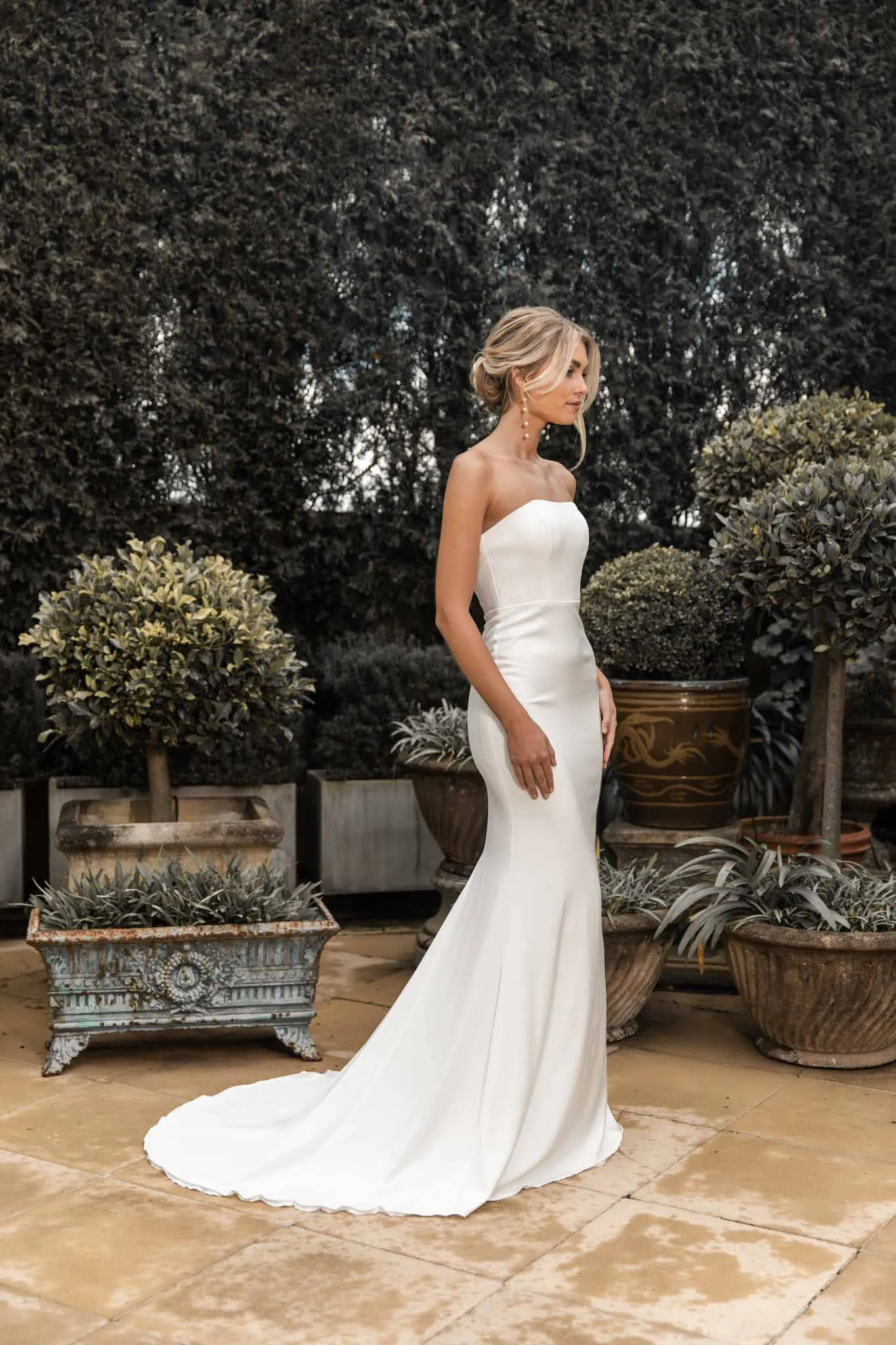 Angelisa Strapless Satin Gown - Ivory
