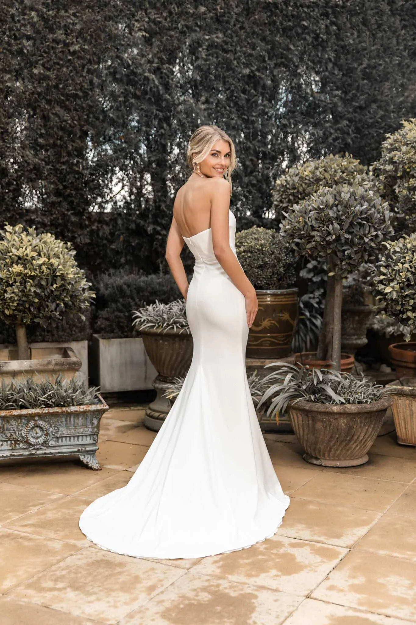 Angelisa Strapless Satin Gown - Ivory