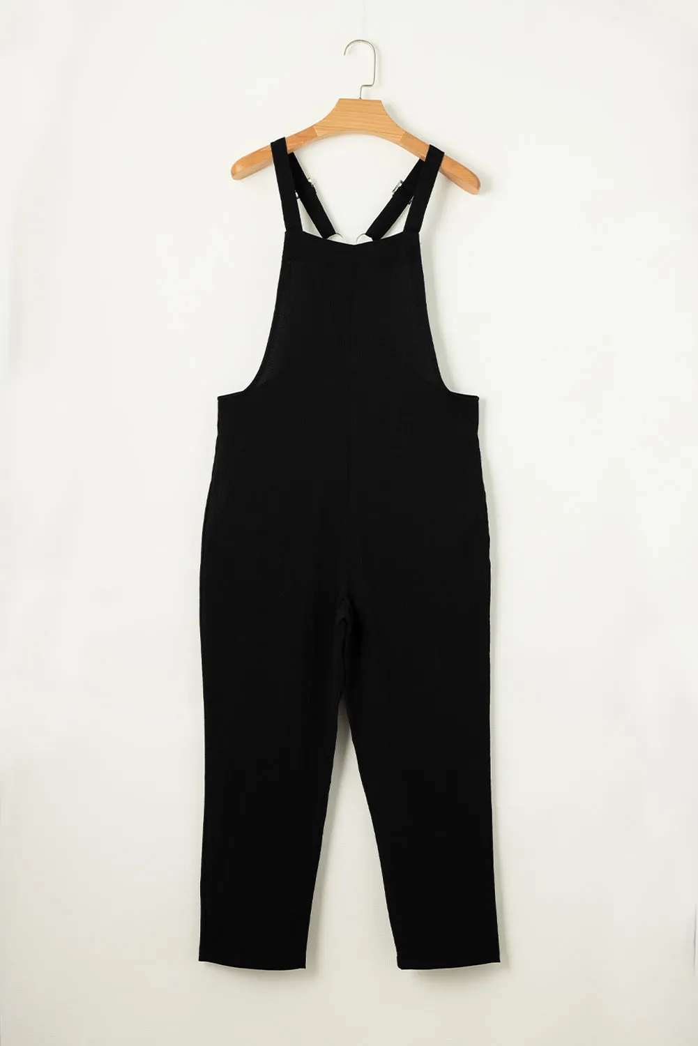 Black/White Linen Cotton Blend Wide Leg Jumpsuit