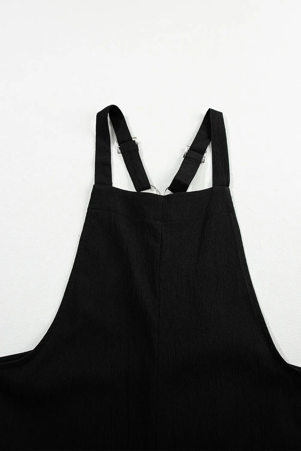 Black/White Linen Cotton Blend Wide Leg Jumpsuit