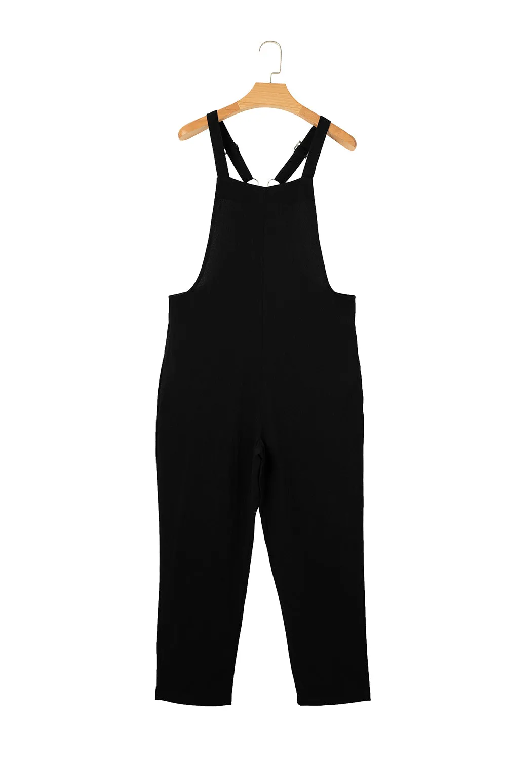 Black/White Linen Cotton Blend Wide Leg Jumpsuit