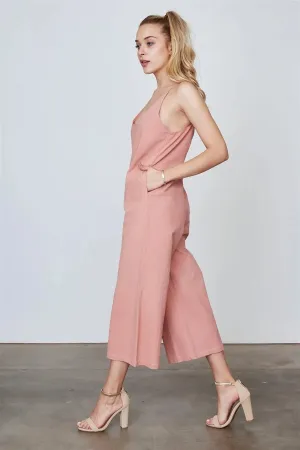 Boho Dust Coral Sleeveless Wide Leg Loose Jumpsuit /3-2-1