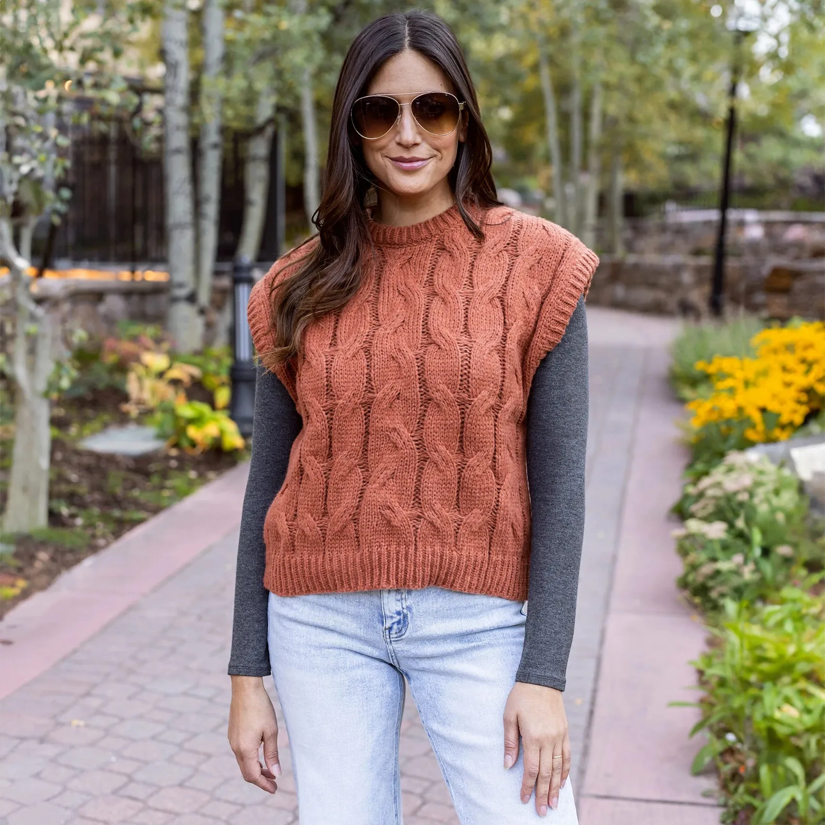 Cable Knit Cider Sweater Vest