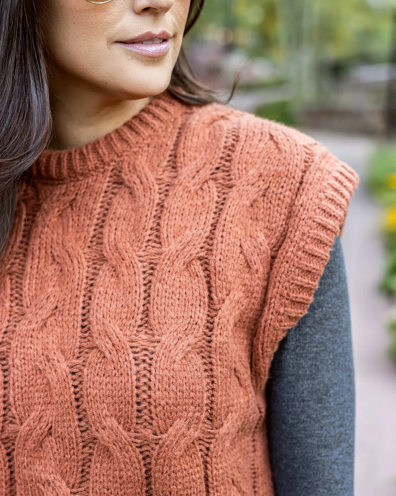 Cable Knit Cider Sweater Vest