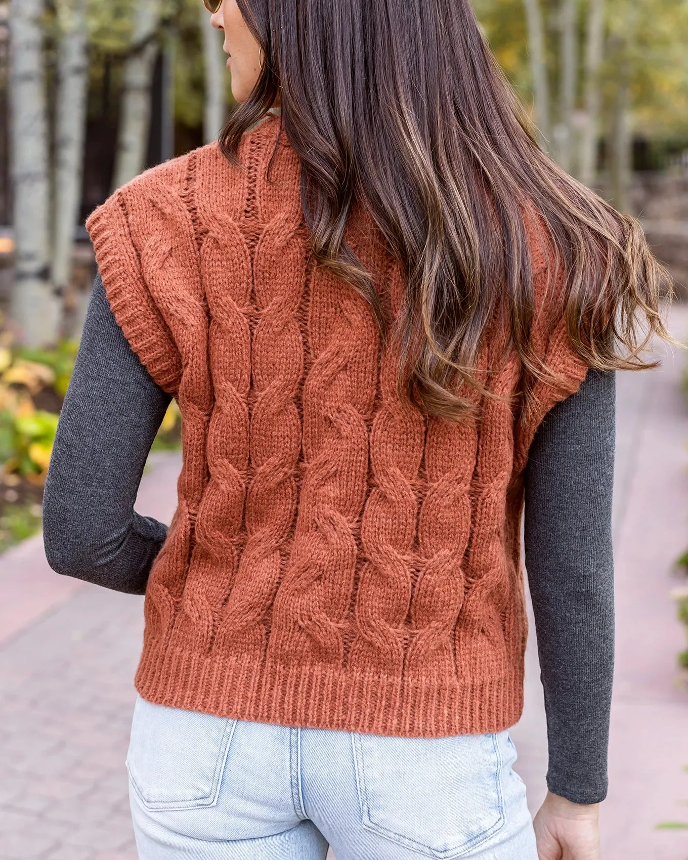 Cable Knit Cider Sweater Vest