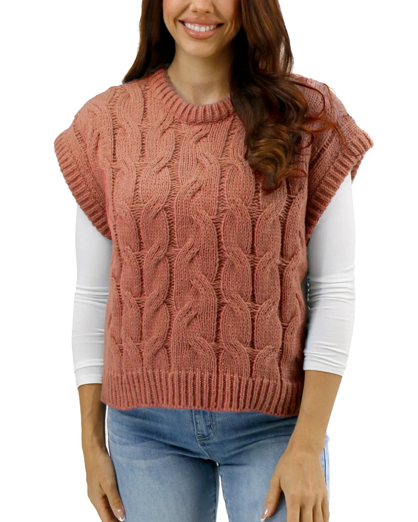 Cable Knit Cider Sweater Vest