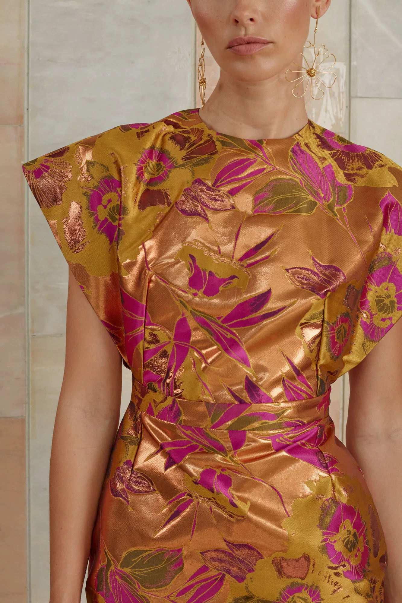 CALI pink gold kimono top dress
