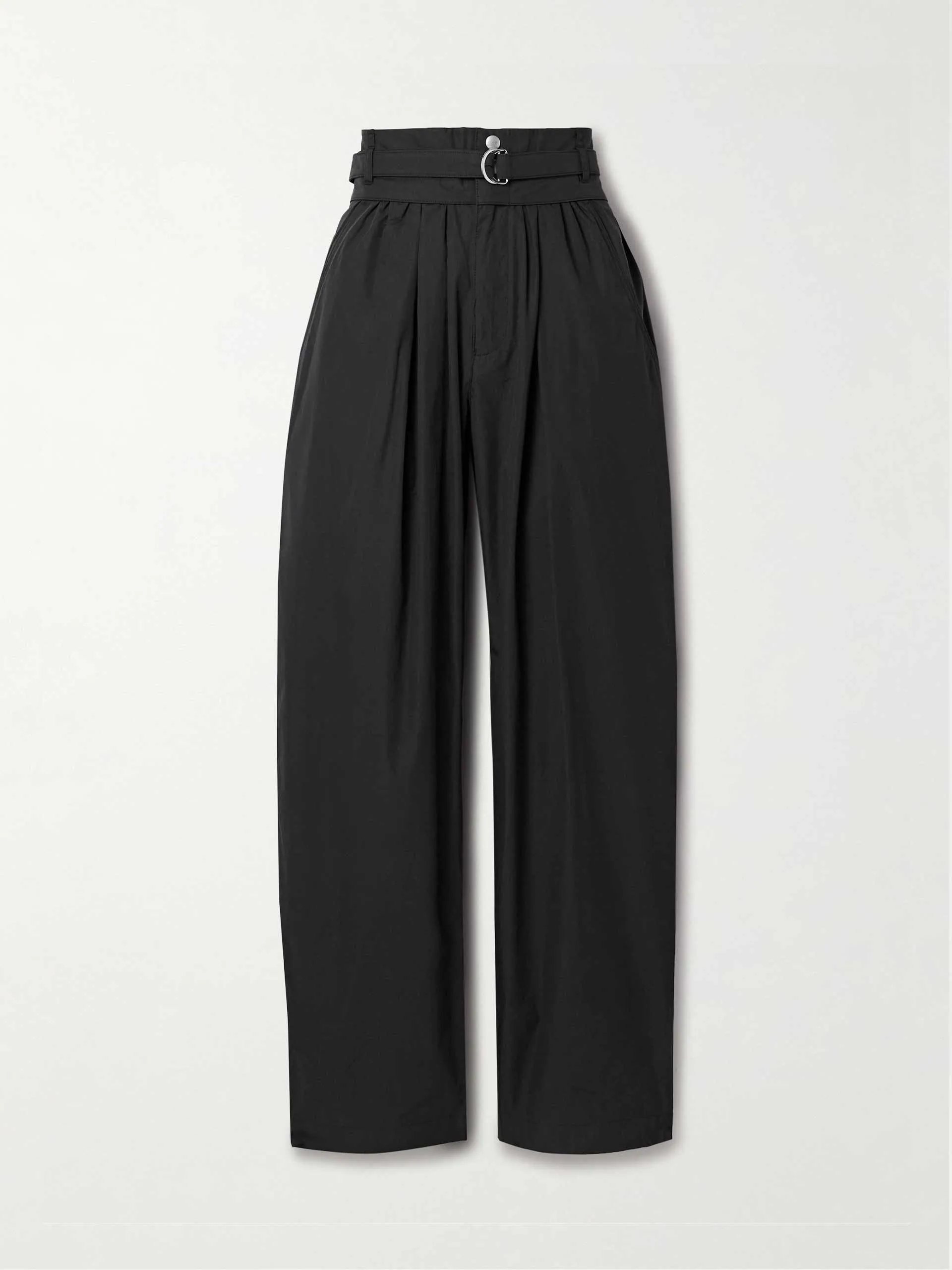 Celia belted pleated shell tapered pants