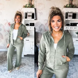 Check Your List French Terry Set - Light Olive