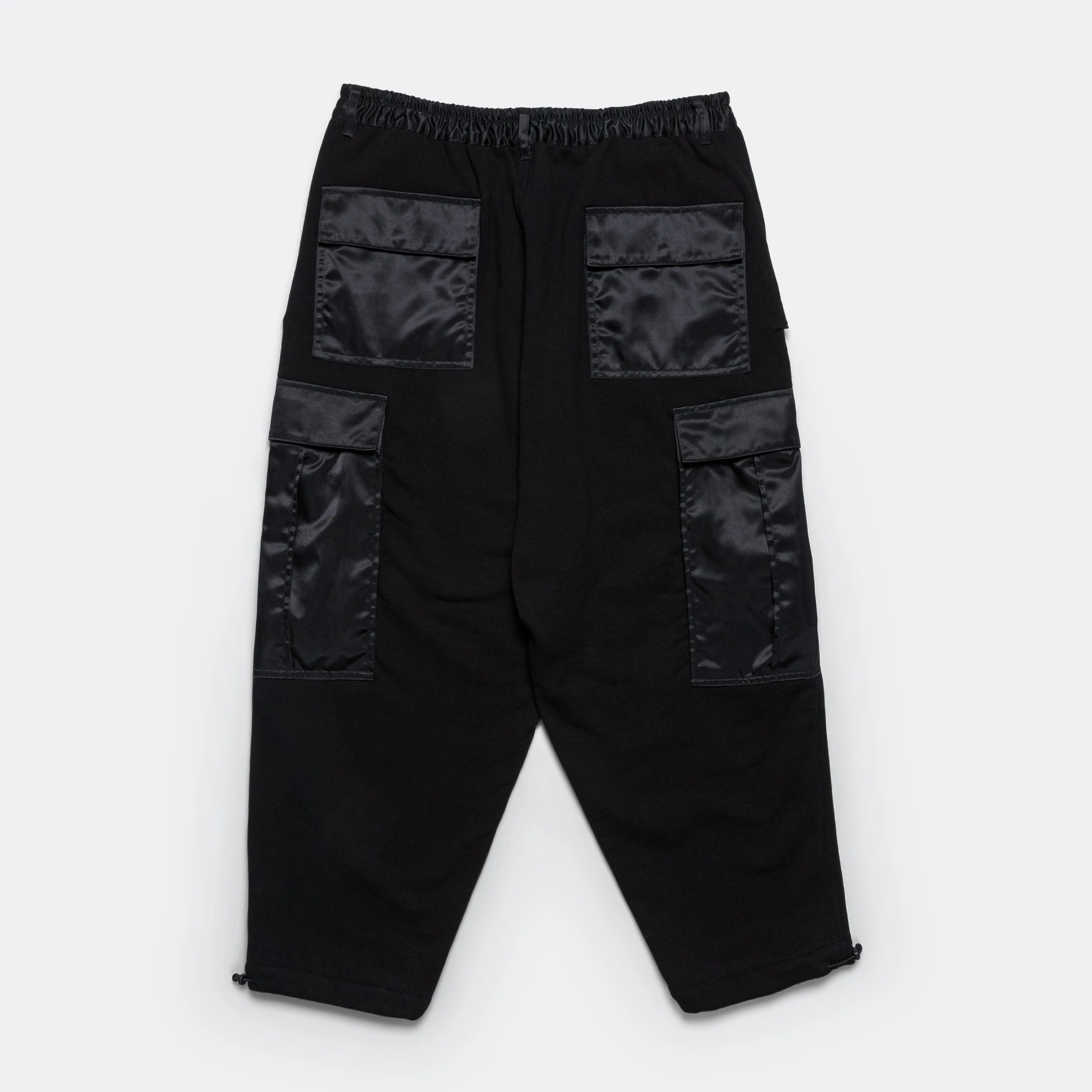 Cotton Terrycloth Nylon Twill Pants - Black