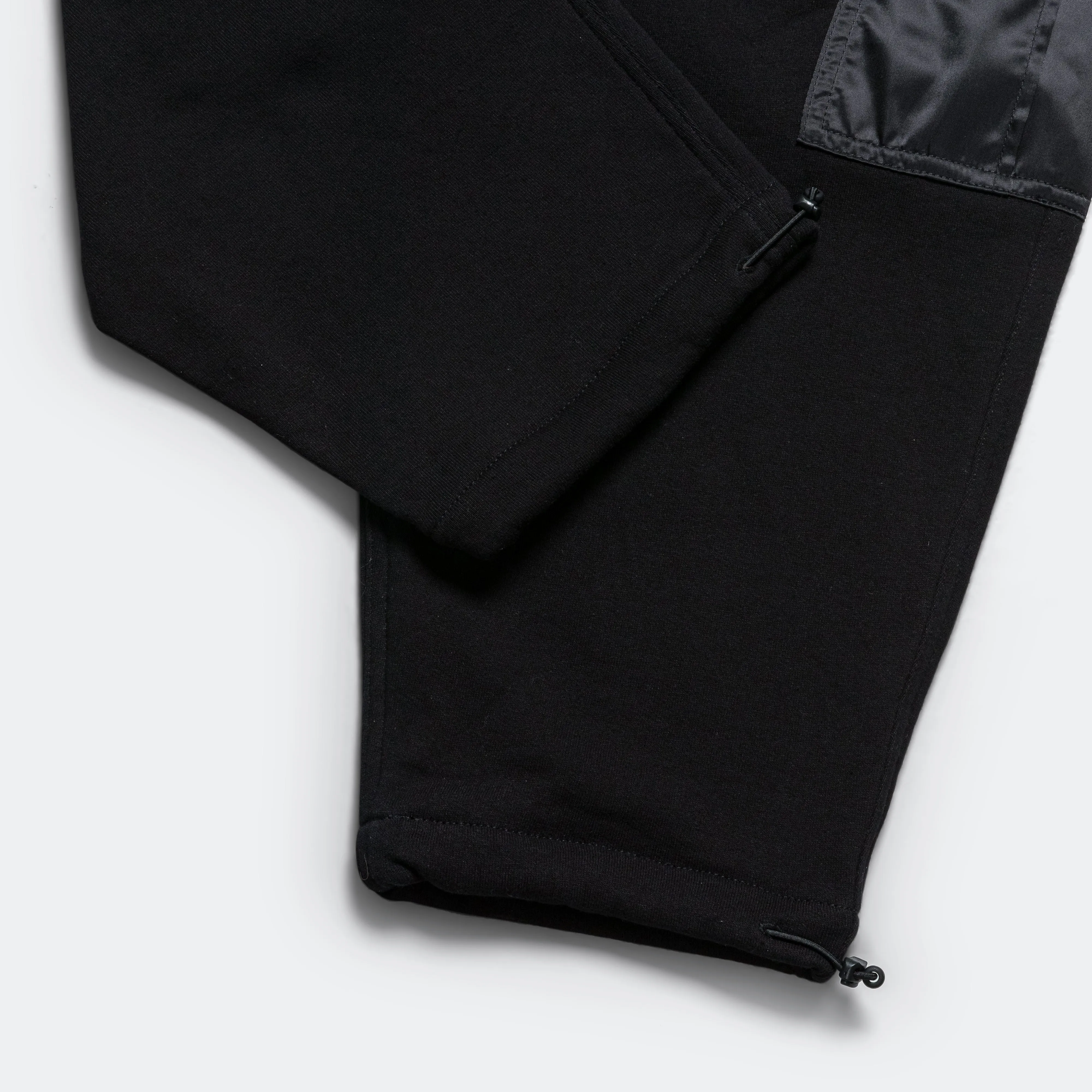 Cotton Terrycloth Nylon Twill Pants - Black