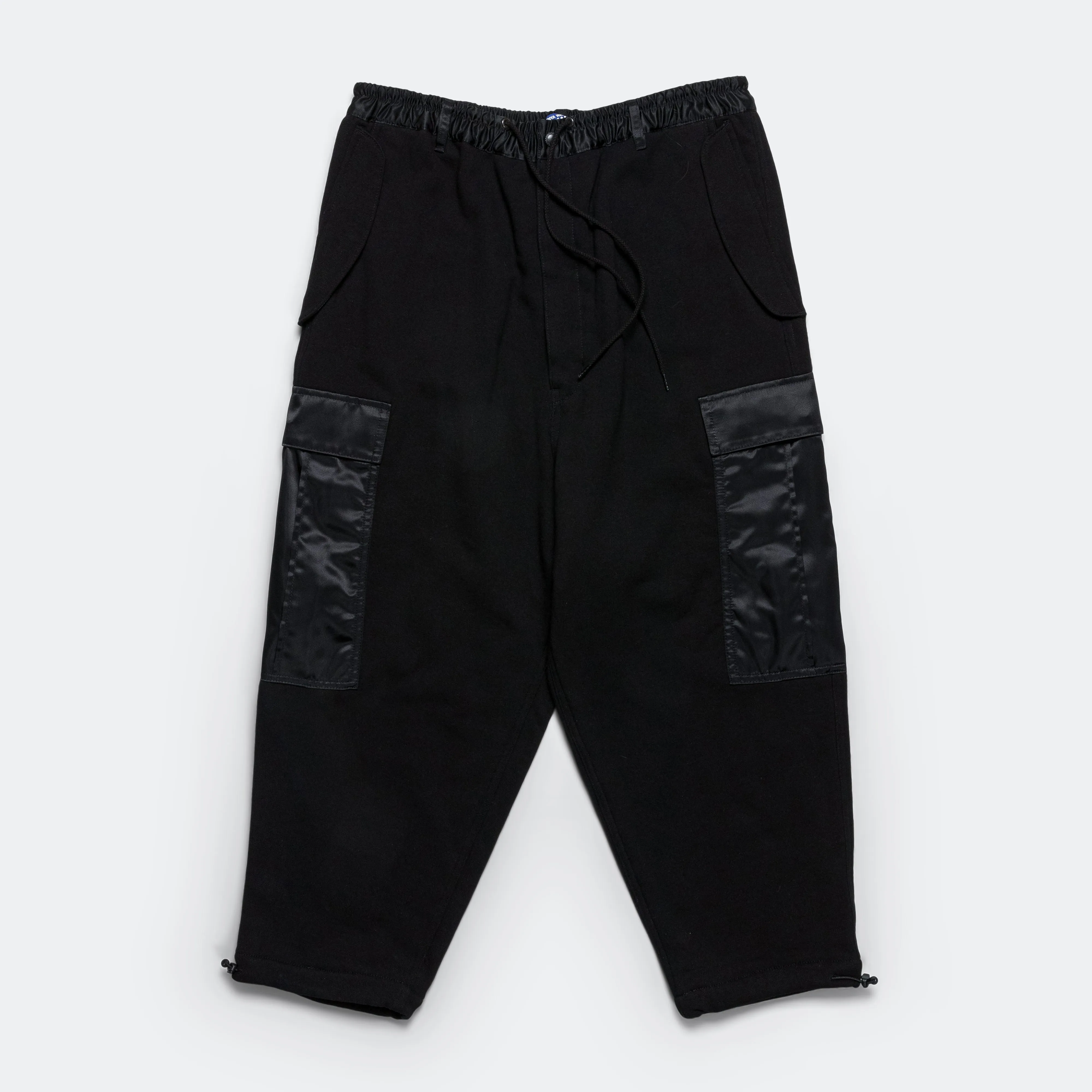 Cotton Terrycloth Nylon Twill Pants - Black