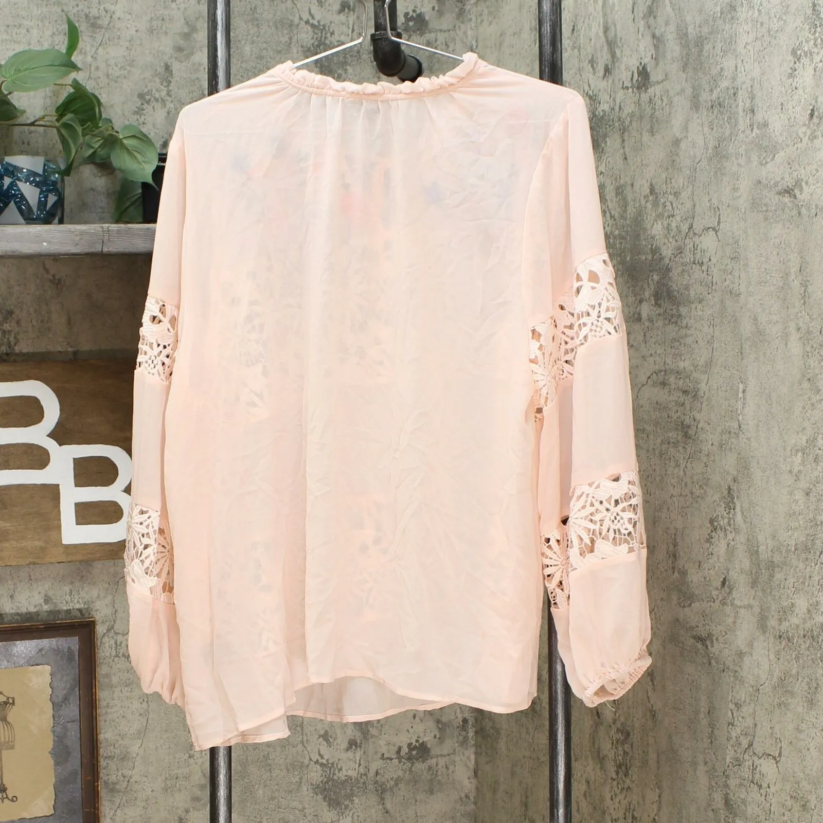 Curations Women's Plus Size Artisan Lace Blouse With Cami