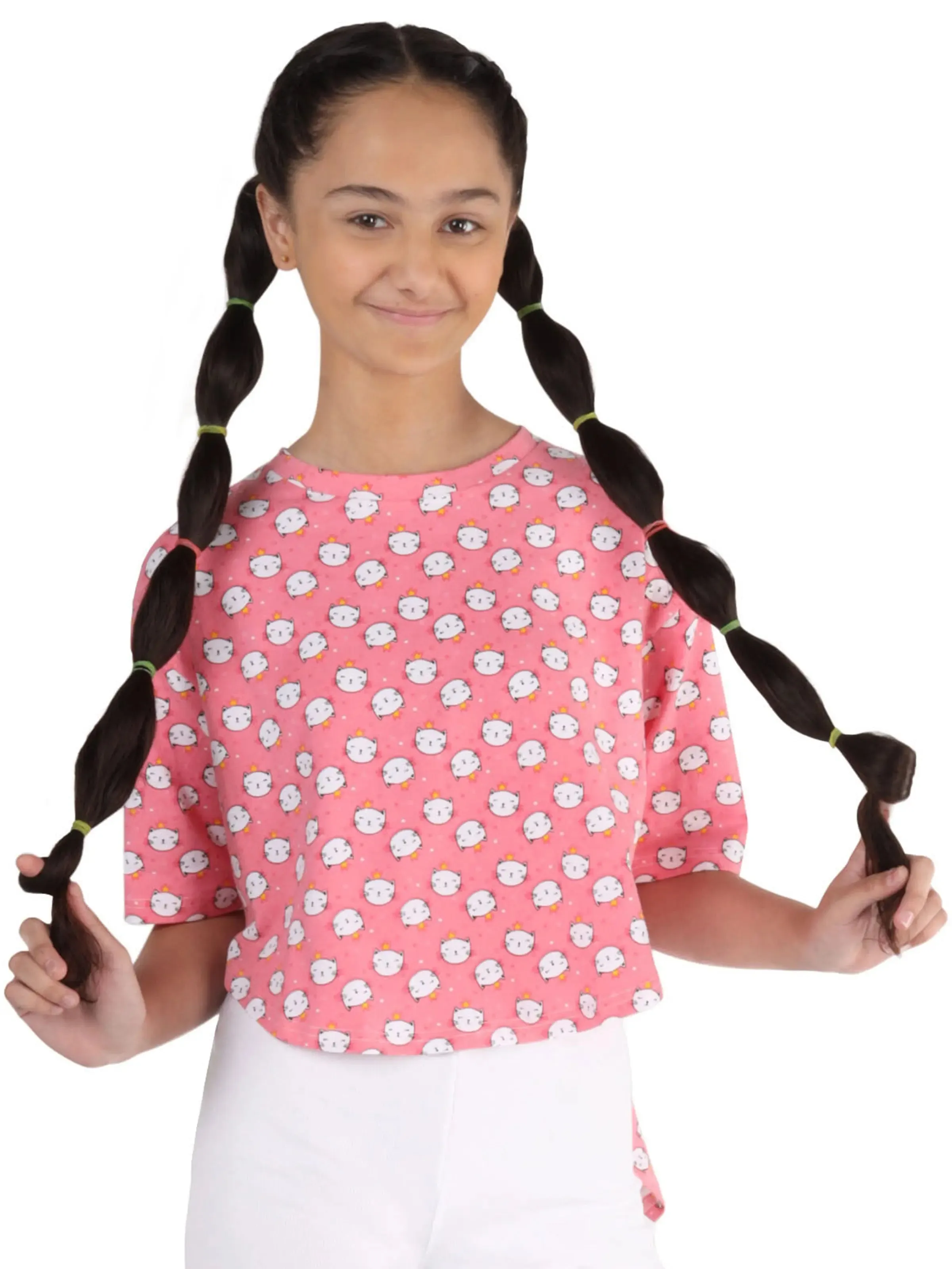 D'chica Stylish T-Shirt | Long from the Back, Short from the Front | Breathable Cotton for Everyday and Sports Wear.