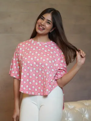 D'chica Stylish T-Shirt | Long from the Back, Short from the Front | Breathable Cotton for Everyday and Sports Wear.