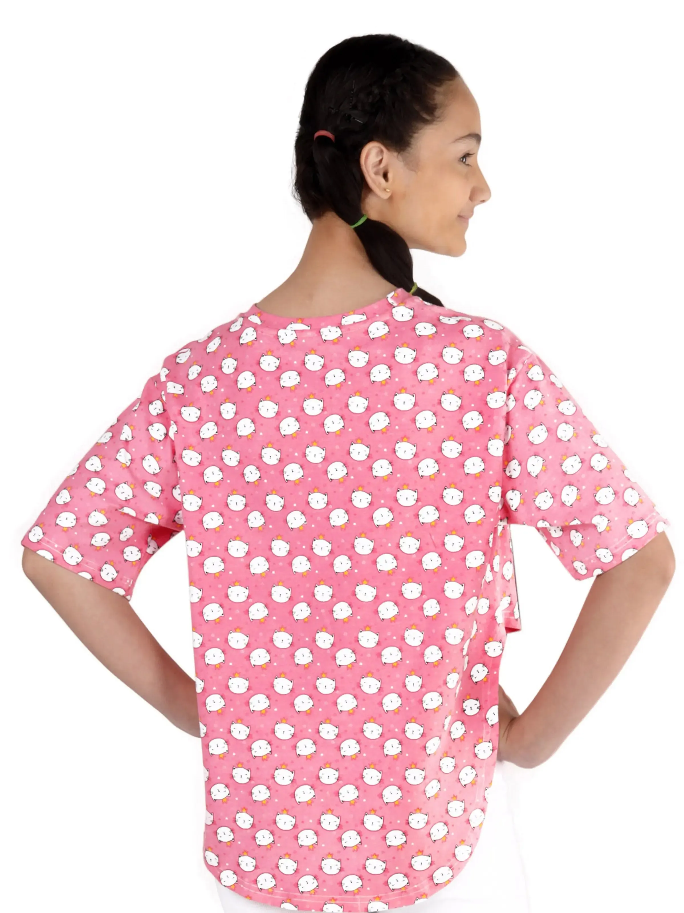 D'chica Stylish T-Shirt | Long from the Back, Short from the Front | Breathable Cotton for Everyday and Sports Wear.
