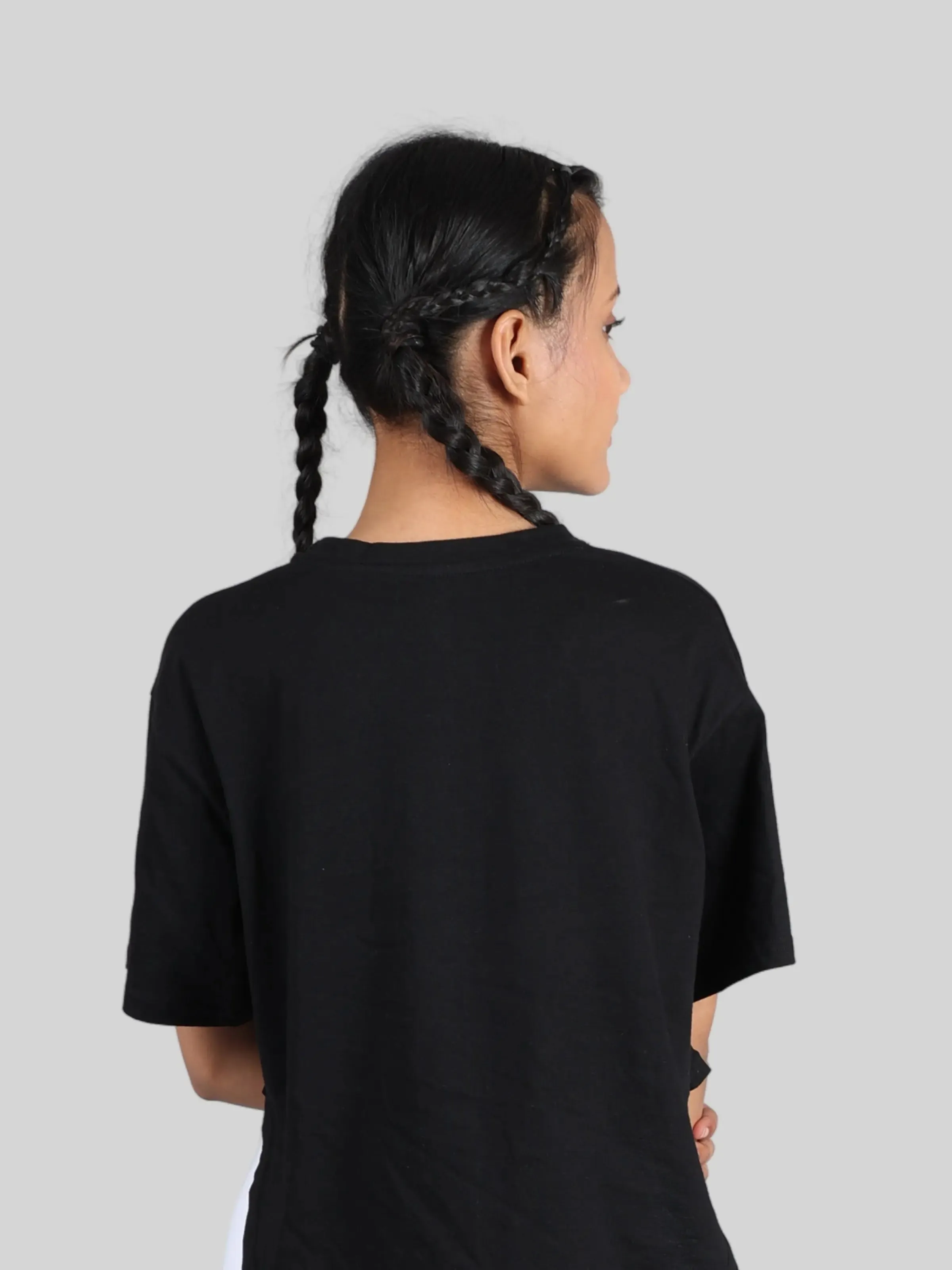 D'chica Stylish T-Shirt | Long T-Shirt from Back, Short T-Shirt from Front | Breathable Cotton for Everyday and Sports Wear