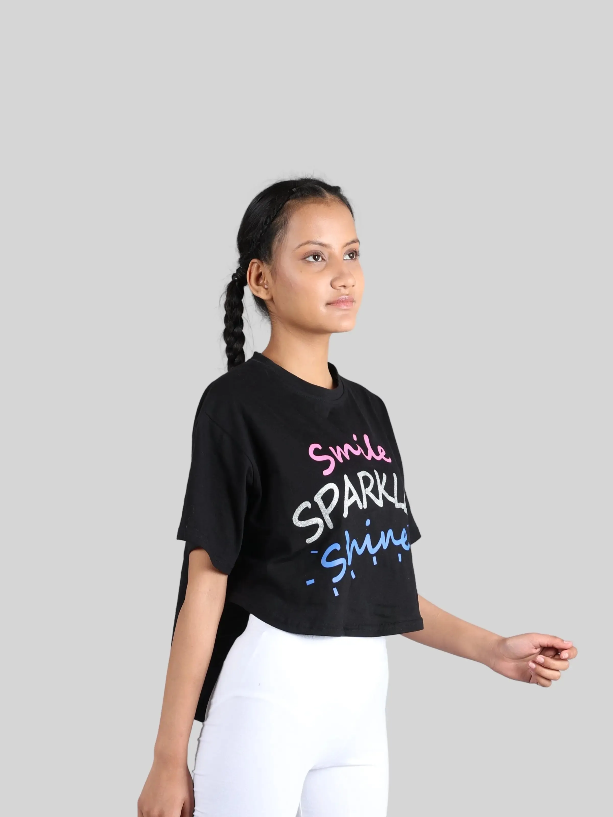 D'chica Stylish T-Shirt | Long T-Shirt from Back, Short T-Shirt from Front | Breathable Cotton for Everyday and Sports Wear