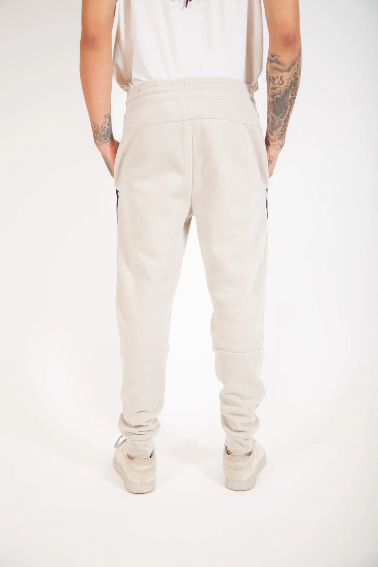 Diagonal Heat Seal Fleece Jogger Pants