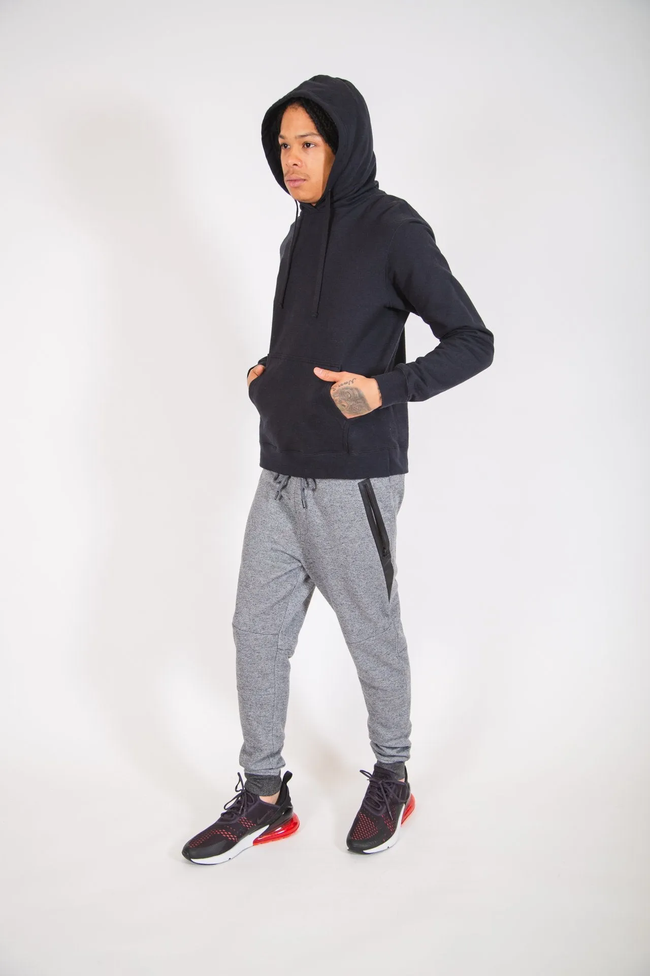 Diagonal Heat Seal Fleece Jogger Pants