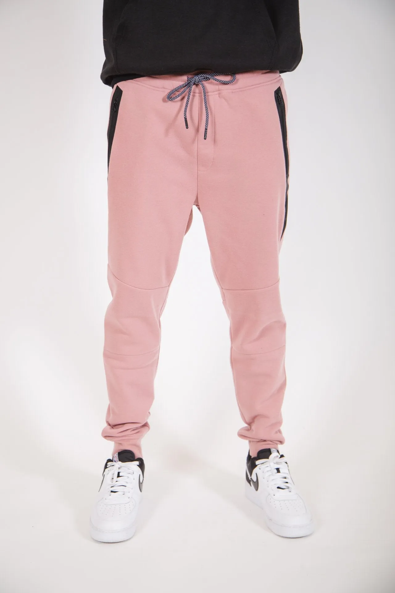Diagonal Heat Seal Fleece Jogger Pants