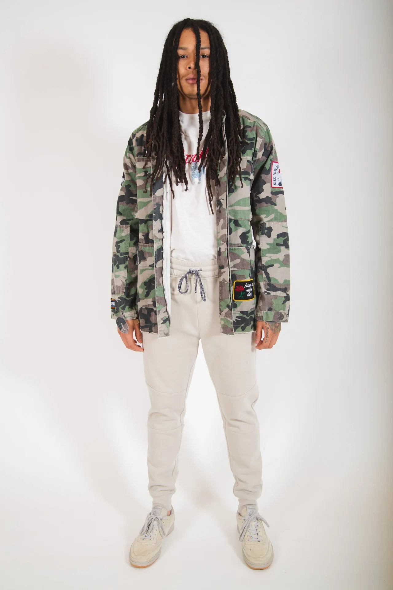 Diagonal Heat Seal Fleece Jogger Pants