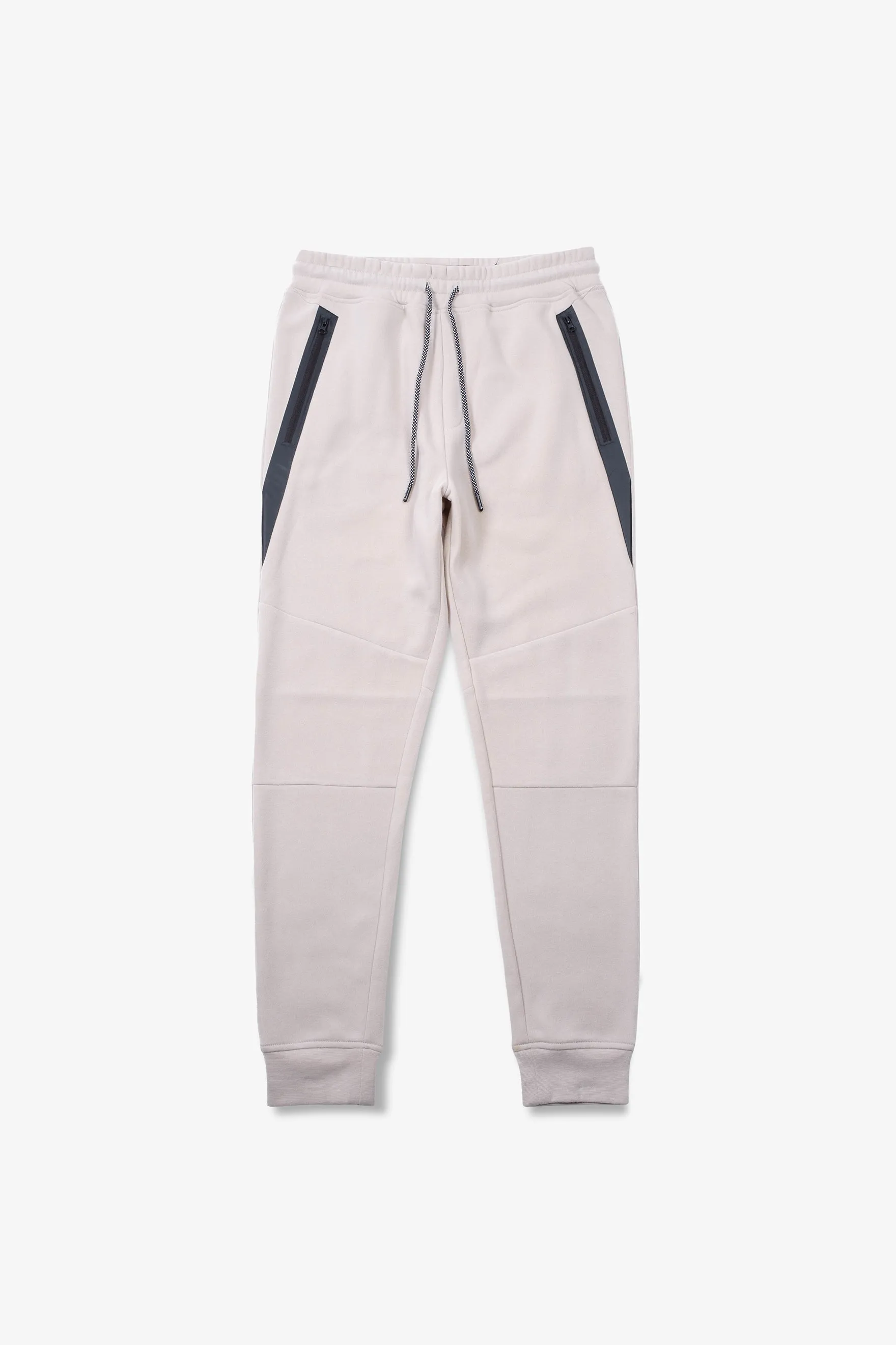 Diagonal Heat Seal Fleece Jogger Pants