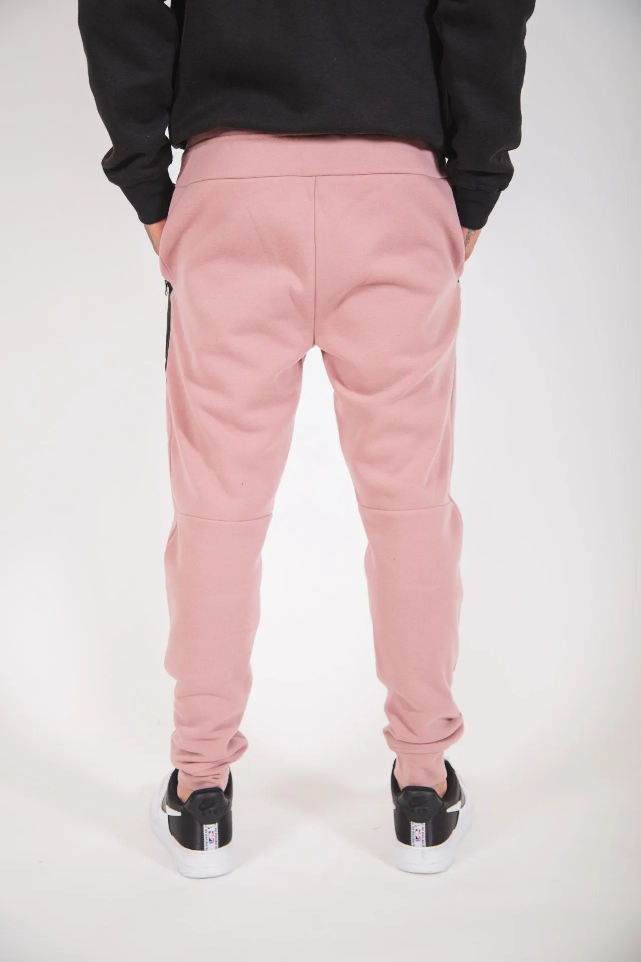 Diagonal Heat Seal Fleece Jogger Pants