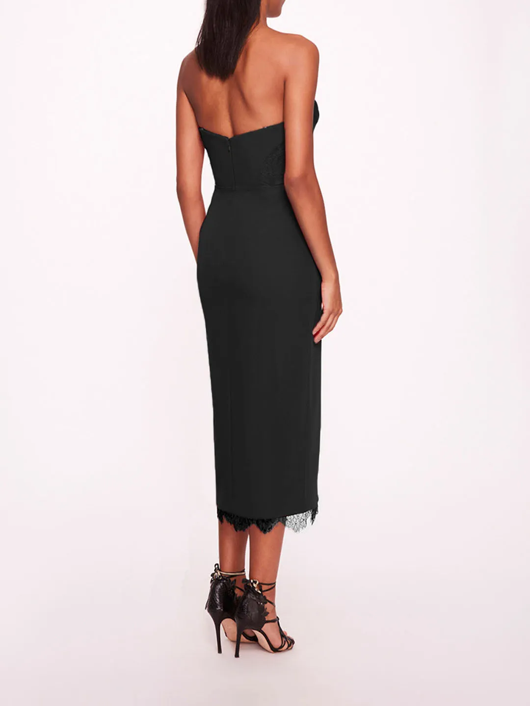 Draped Bodice Crepe Dress