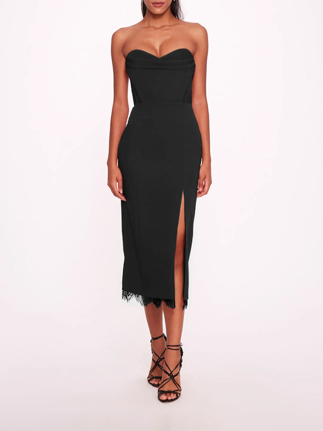 Draped Bodice Crepe Dress