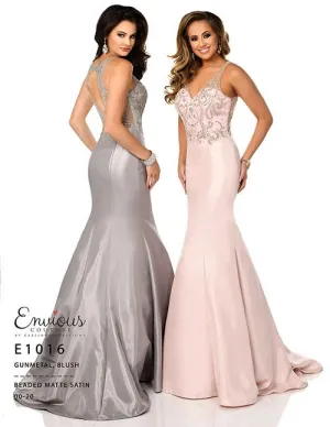 Envious Couture 1016 Size 00 Gunmetal mermaid prom dress