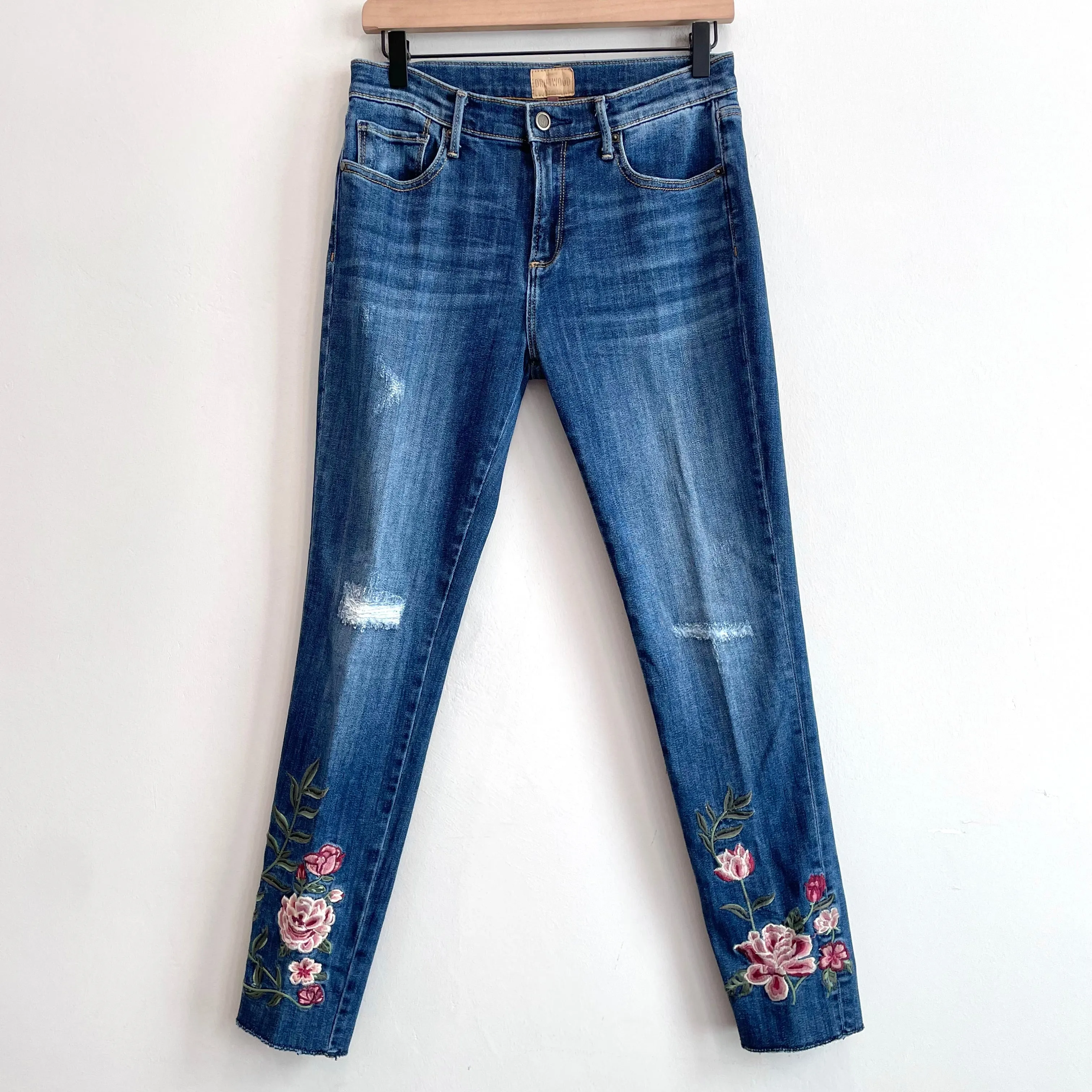 Floral Embroidered Skinny Jeans