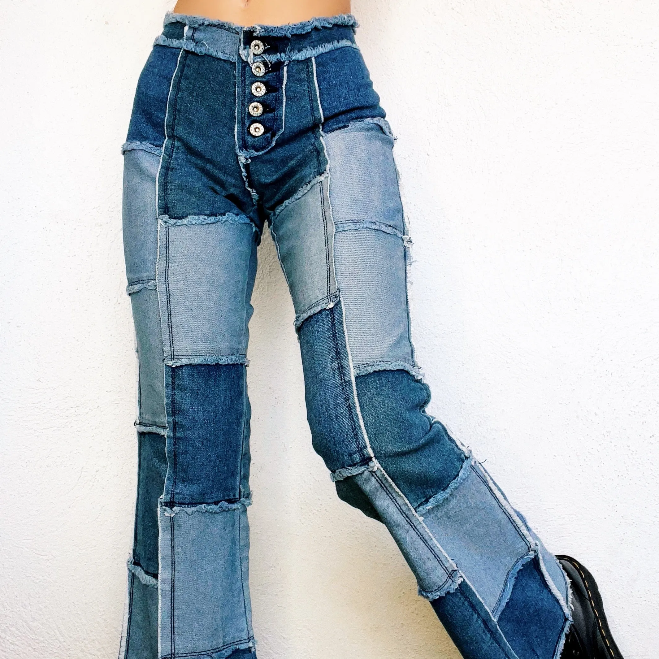 Funky Vintage Patchwork Jeans