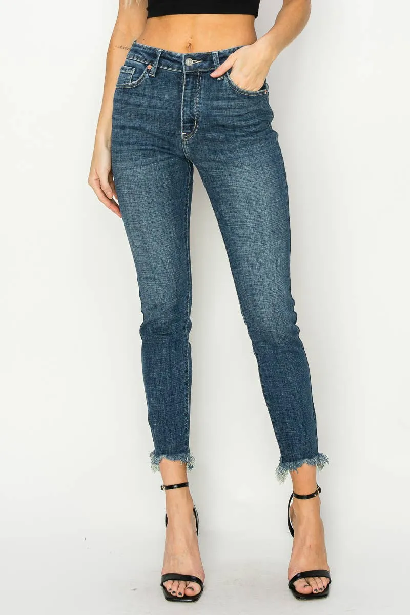 Gabriela High Rise Cross Hatch Fabric Skinny Jeans