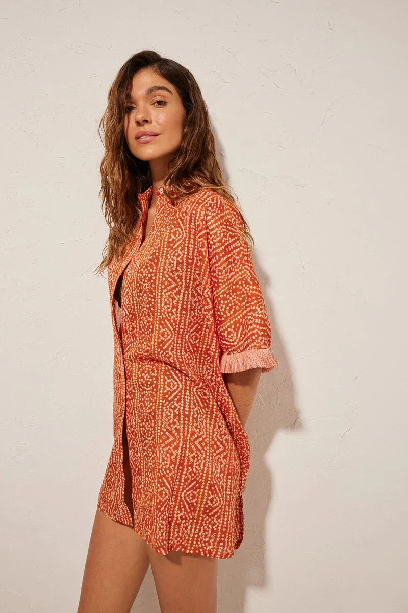Geometric print beach camisole