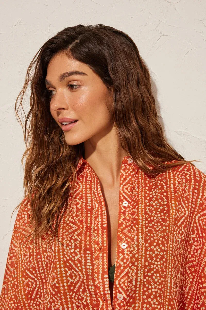 Geometric print beach camisole