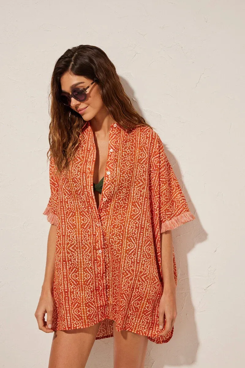 Geometric print beach camisole
