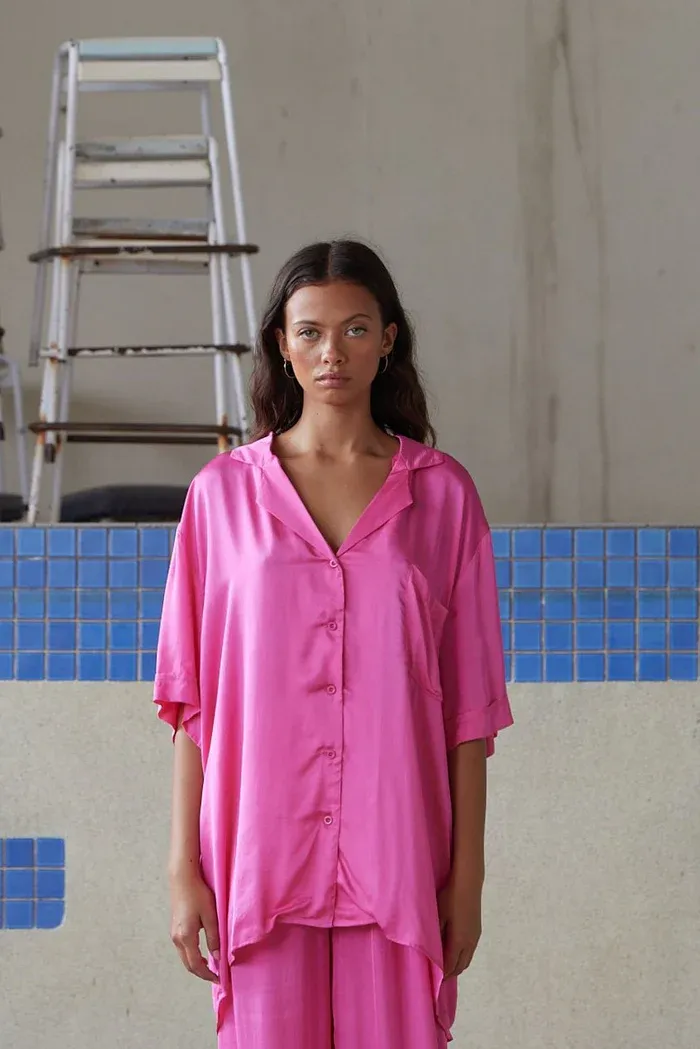 Gigi Shirt in Hot Pink