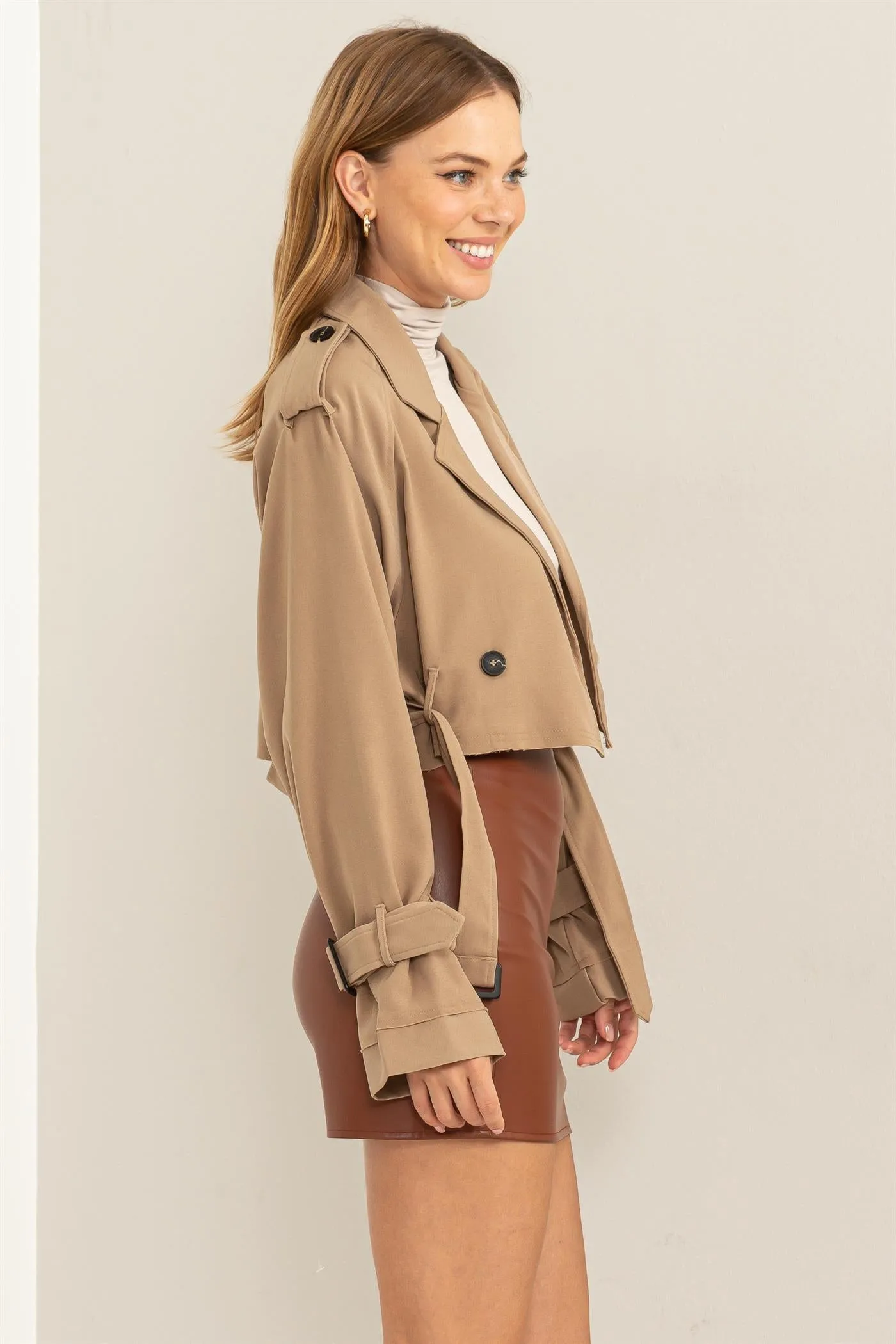 HF24C778-Cropped Trench Coat