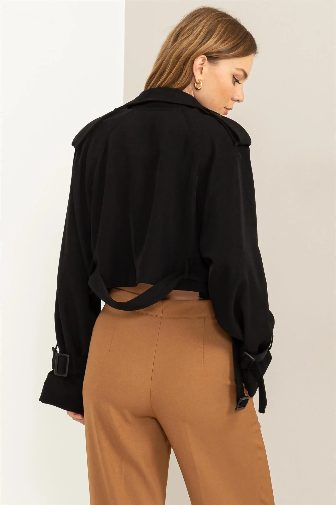 HF24C778-Cropped Trench Coat