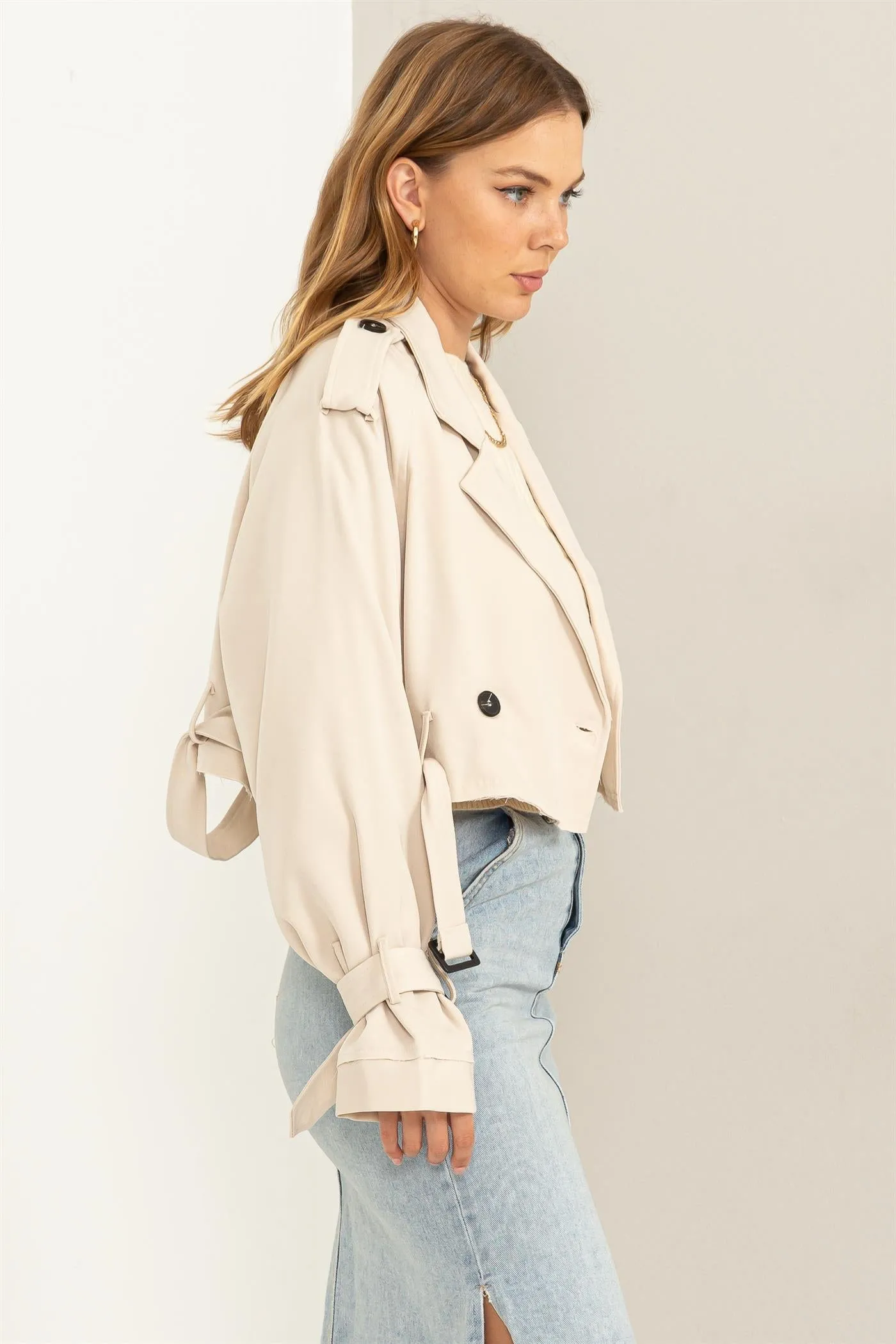 HF24C778-Cropped Trench Coat