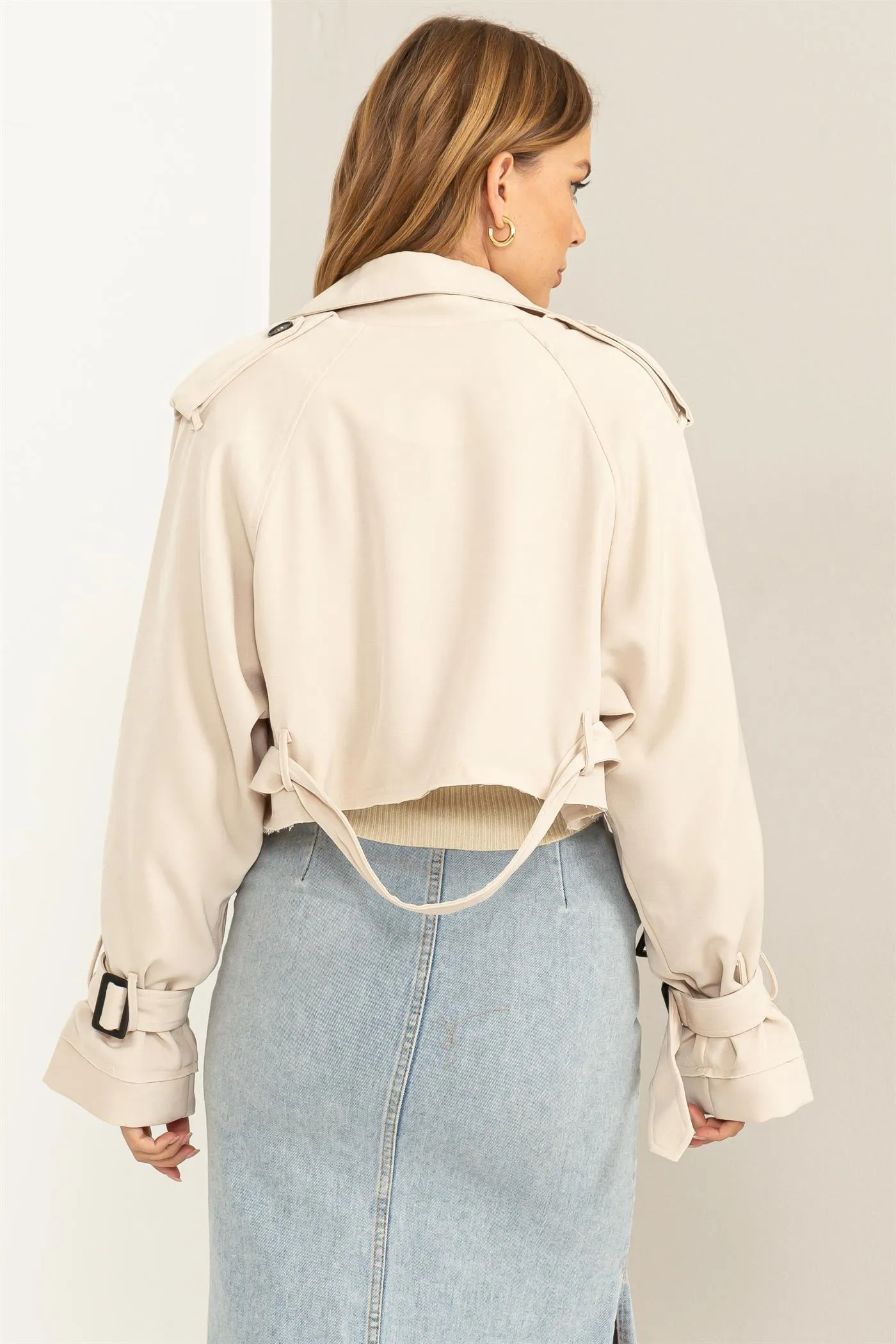 HF24C778-Cropped Trench Coat