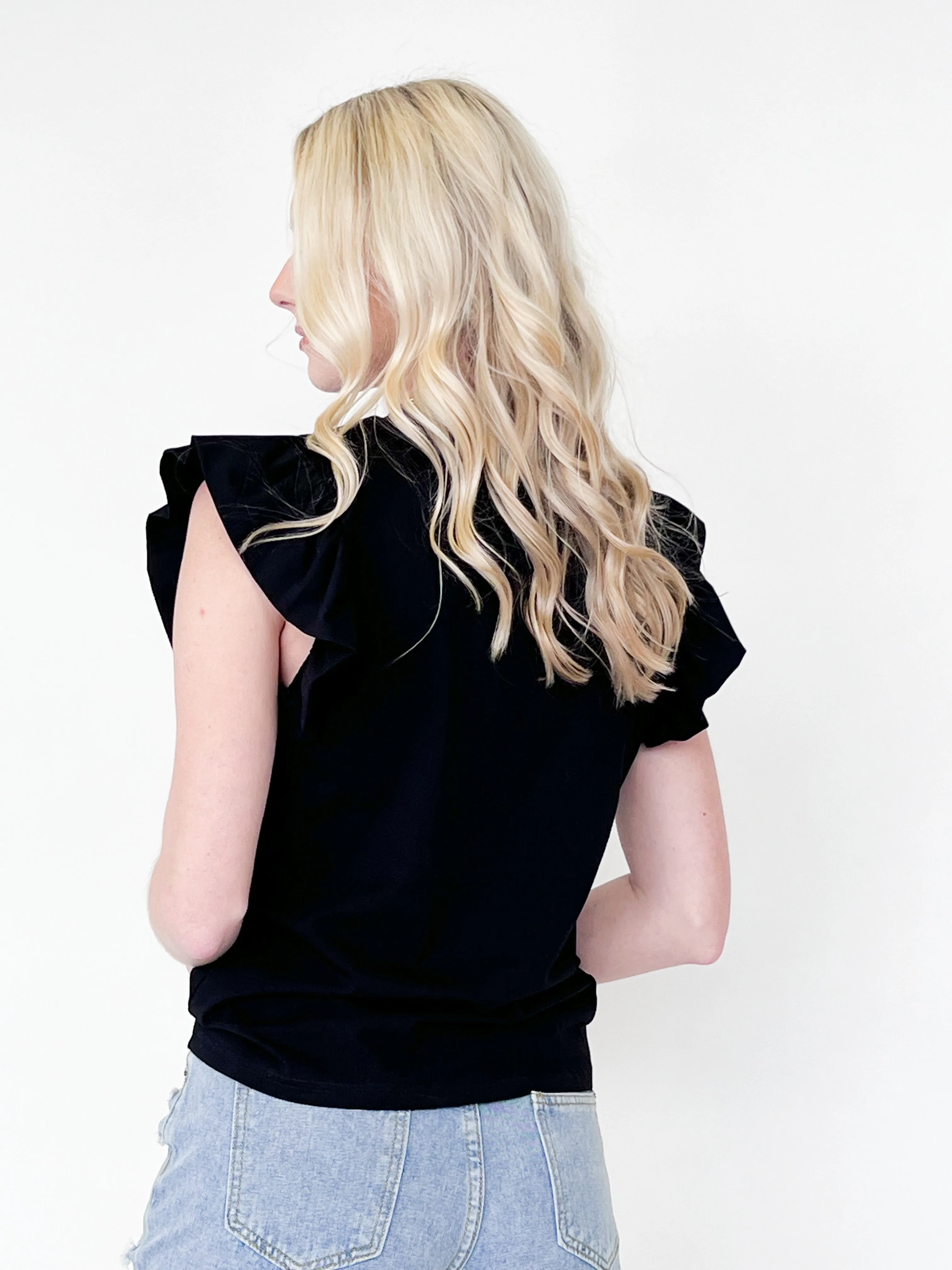 Jacklyn - Ruffle Cap Sleeve Top
