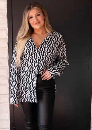 Kloris Button-Up Silky Blouse