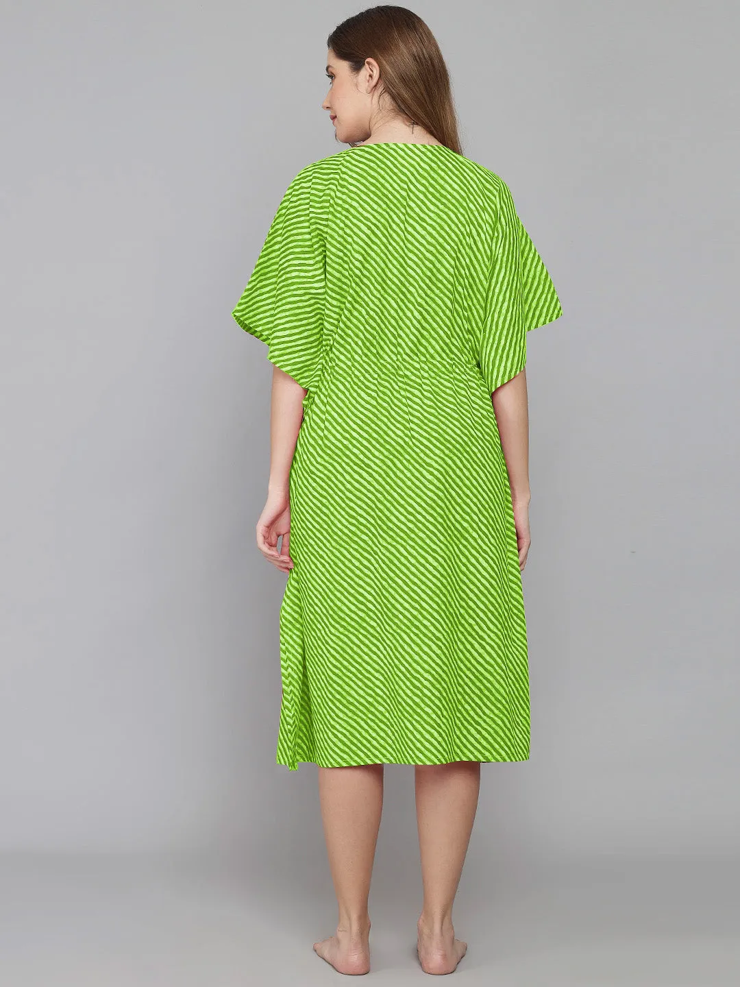 Leheriya Print Kaftan - Green
