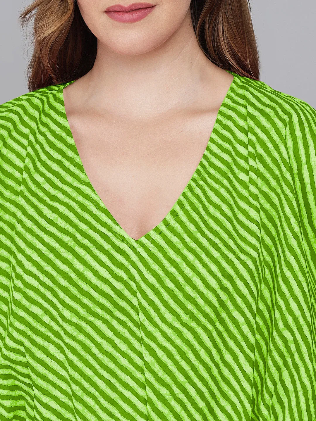 Leheriya Print Kaftan - Green