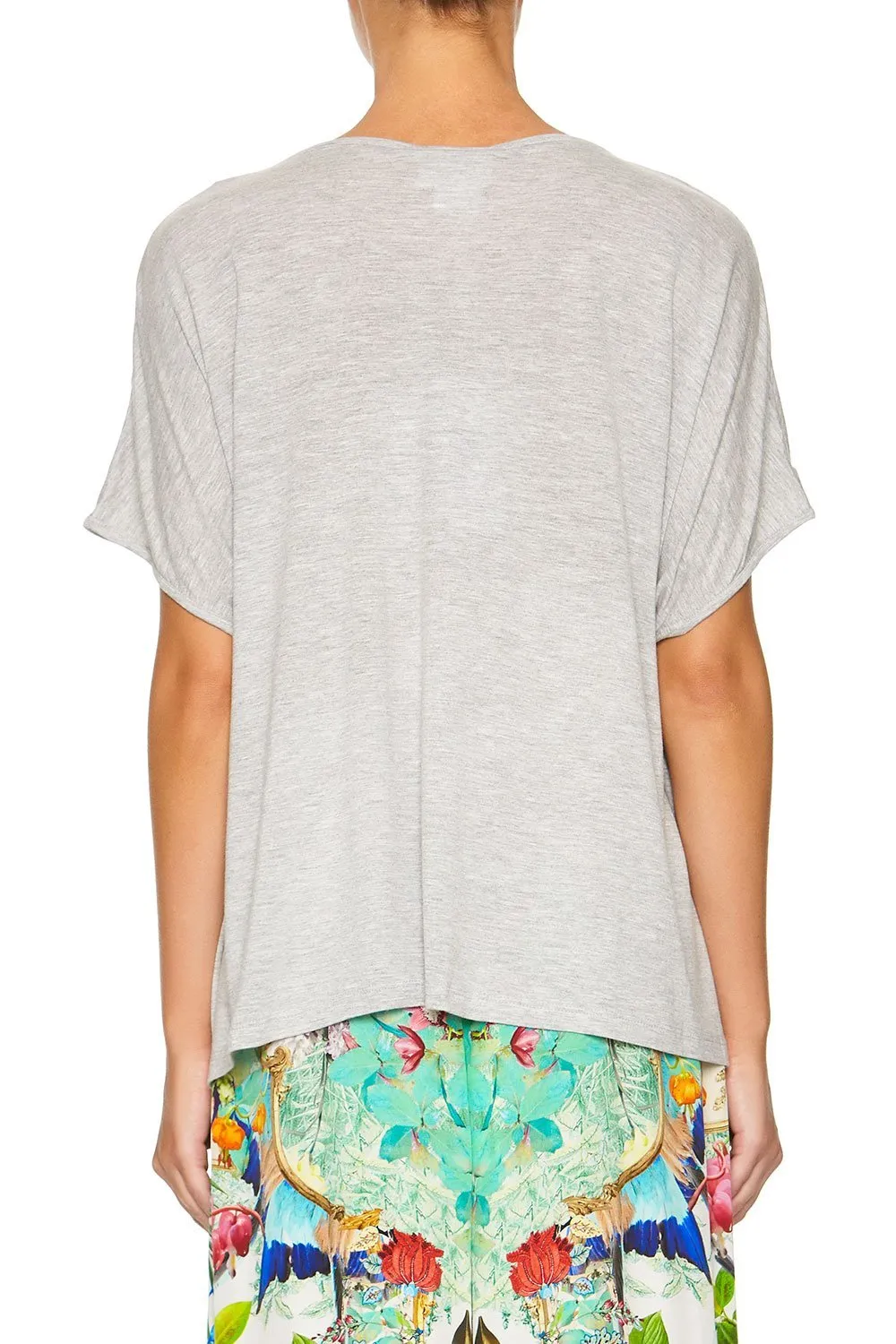 LOOSE FIT ROUND NECK TEE CHAMPAGNE COAST